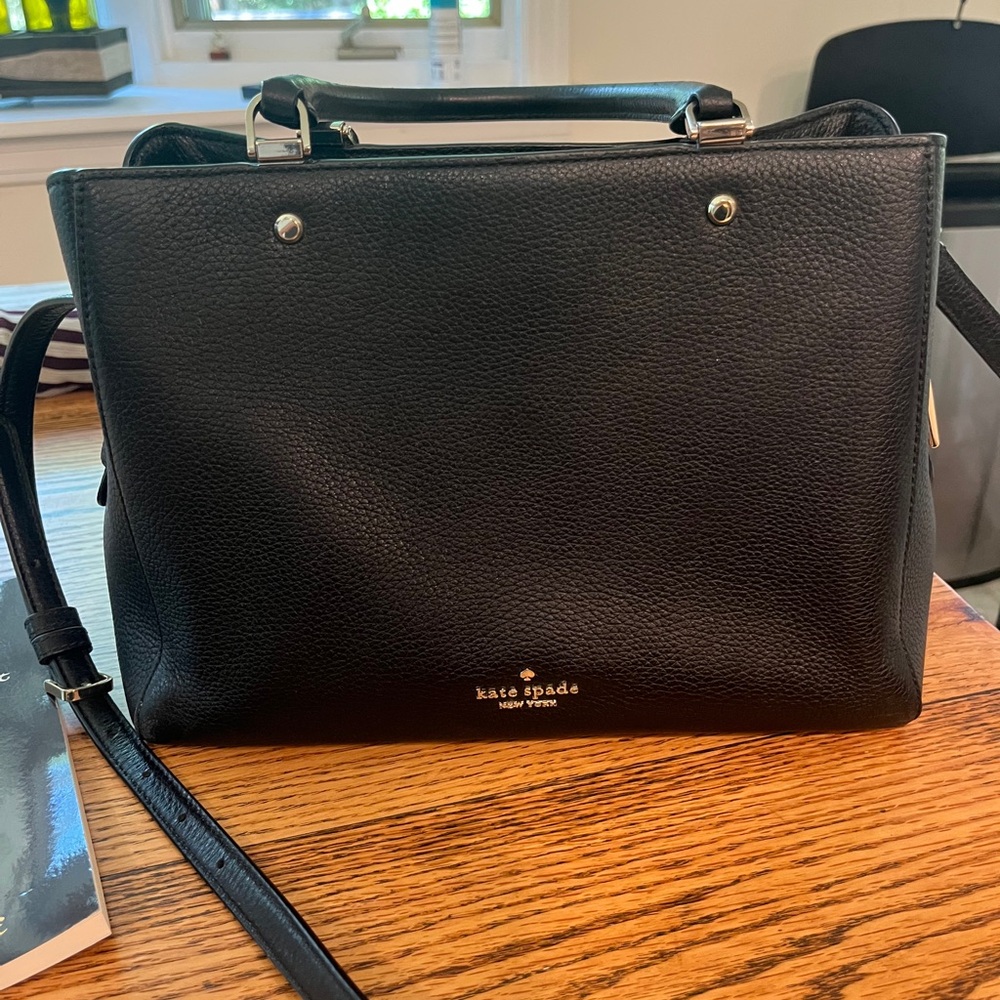 Kate Spade Black  Leila triple compartment satchel